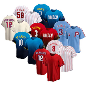 Venta al por mayor de camisetas de béisbol 2026 nuevas y económicas, con costuras de alta calidad, del equipo estadounidense de Filadelfia, personalizadas para todos los jugadores: 7 Turner, 59 <span class=keywords><strong>Duran</strong></span> - Product Image 3