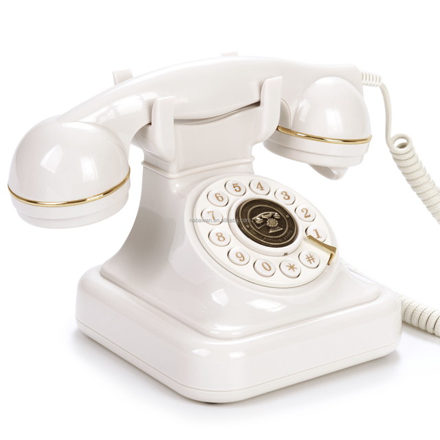 Recording Vintage Phone Blue Color Push Button Telephones for Weddings and Parties Customized Corded Telephone