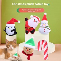 Série de Noël : Jouet à mâcher en peluche et herbe à chat, petit et mignon, brodé pour chat