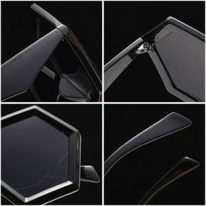 Lunettes de soleil rétro polygonales carrées personnalisées avec logo 2025, UV400, pour femmes, double couleur, octogonales - Product Image 6