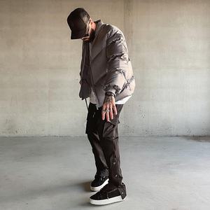 Wholesale Stretch <strong>Popper</strong> Detail Stacked Cargo Pants for Men New Streetwear Mens Cargo Pants with Side Pockets - Product Image 4