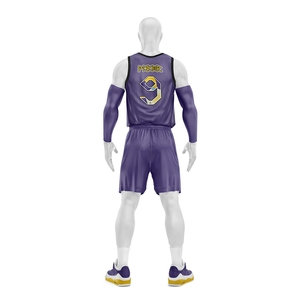 Conjunto de camisetas de baloncesto personalizadas al por mayor, diseño de sublimación transpirable, uniforme de talla grande - Product Image 3