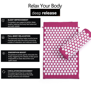 Cojín masajeador Estera de acupresión Masaje corporal Aliviar el dolor de estrés Estera de yoga con almohada Estera de acupuntura - Product Image 4