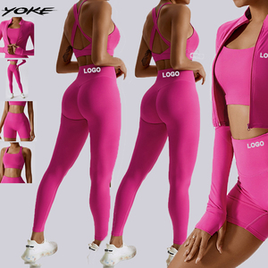 YOKE 2024 Venta caliente Gym Yoga Sets Chaqueta de manga larga Leggings Trajes deportivos Mujeres Seamless Fitness Yoga Set - Product Image 1