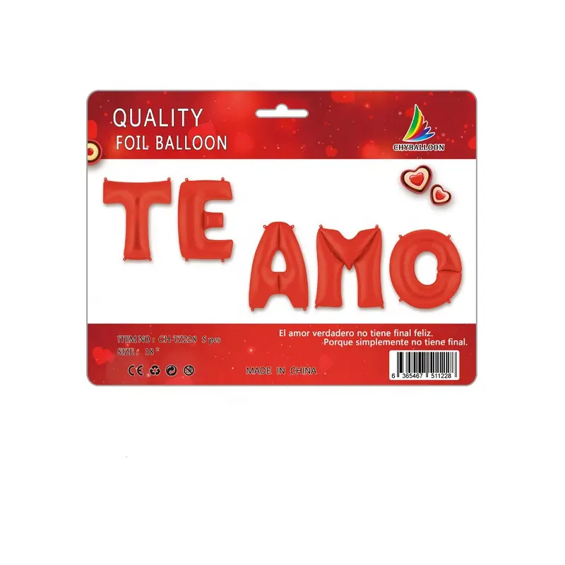 Spanish Te Amo Love Letter Phrase Foil Helium Balloons For Decoration