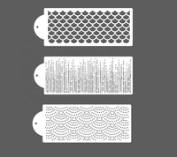Lot de 3 pochoirs de décoration de gâteaux, gabarit en plastique PET pour peinture et artisanat