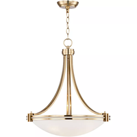 Luminaire suspendu en verre pour hôtel, style Gold Hotel, 3 lumières, forme de bol, lampes suspendues circulaires, maison, villa, moderne, LED personnalisé, 3000K blanc chaud