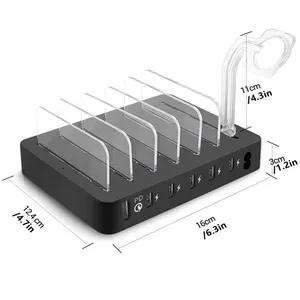 6.8A 6 Port USB Charging 역 독 데스크탑 Charging 주최자 5 V 2.4A Quick Charge Smartphone, 셀 폰 및 태블릿