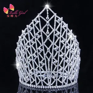 BELLEWORLD bulk sale good quality handmade tiara crown elegant luxury glitter rhinestone crystal baroque bridal tiara