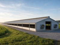 Bâtiment en acier préfabriqué moderne, durable et écologique, personnalisable, pour poulailler, ferme, garage ou abri, facile à installer