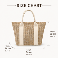 Sac fourre-tout en paille tressée, sac de plage d'été, sac à main, sac à bandoulière grande capacité