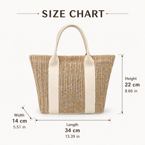 Straw Woven Tote Bag Summer Beach Basket Handbag Large Capacity Shoulder Bag - Product Image 6