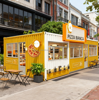 Restaurant de pizza en conteneur pliable préfabriqué, restaurant de luxe en conteneur pliable, design de café, restaurant en conteneur, barbecue