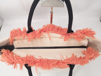 Toile lourde frange premium sac fourre-tout cravate teinture coton biologique fermeture à glissière réutilisable plage gym en plein air femmes sac fourre-tout