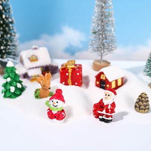 Christmas Figurines Miniature Scene Set Synthetic Resins Glossy Finish Indoor Decorations - Product Image 1