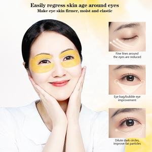 Masque pour les yeux à couverture complète en or 24 carats, logo personnalisé, hydratant éclaircissant <span class=keywords><strong>anti</strong></span>-rides, feuille de cristal infusée d'algues végétaliennes, <span class=keywords><strong>cernes</strong></span> - Product Image 3