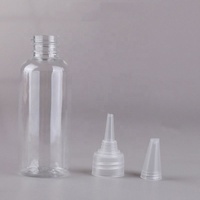 Empty 5ml to 500ml clear Plastic Hair Oil Squeeze Applicator Packaging Bottle With Twist-open Dispensing Cap