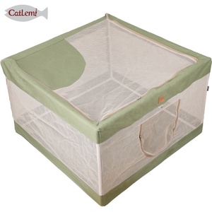Venta al por mayor cómodo transpirable interior plegable mascota perro gato tienda Animal perrera jaula patrón sólido cremallera para animales pequeños - Product Image 6