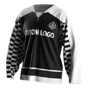 Camiseta Deportiva de Manga Larga con Cuello en V para Hombre, Talla Grande, Uniforme de Equipo, Jersey de Hockey Europeo Económico - Product Image 1