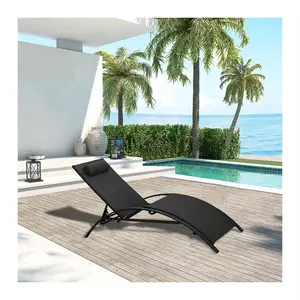 LIFE ART KD Mail-Order Package Outdoor Chaise Lounge With Armrest Sun Loungers Poolside Sunbed With Pillow