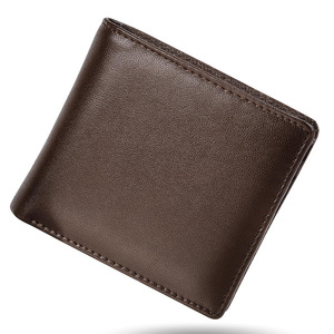 Japanese Style Top Grain Cowhide <b>Wallet</b> 5 Inch RFID Anti Theft <b>Men's</b> Solid Color <b>Black</b> Coffee Color Everyday Use - Product Image 5