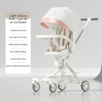 Poussette bébé légère en métal pliable avec siège réversible et design haute vue, capacité de charge 15 kg, idéale pour les voyages des parents