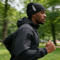 Vente en gros de bonnets sans bord en polyester personnalisés avec logo imprimé par sublimation, ajustés, unisexes, pour l'hiver, pour hommes et femmes