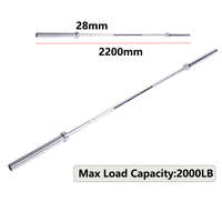 Barre d'haltères standard en acier BLD 20 kg, antidérapante, poids réglable, longueur 2,2 m, chromée, 2 roulements, unisexe, pour salle de sport à domicile, haute performance