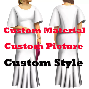 Tatuaje polinesio personalizado manga acampanada sirena Puletasi Samoa Ptaha Top y faldas de cola de pez conjuntos de 2 piezas vestido de mujer de talla grande - Product Image 5