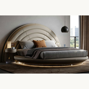 Camas Tapizadas con Cabecera Alta a Precio Económico, Camas Dobles, Queen, King Size, Muebles de Dormitorio de Lujo para Hotel, Cama Redonda con Almacenamiento - Product Image 1