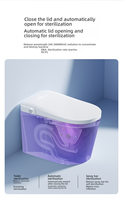 WC intelligent électrique pour salle de bain, siège de toilette intelligent, toilette monobloc avec stérilisation, garantie de 3 ans