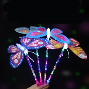 2024 дешевая детская сияющая Летающая палочка-бабочка, светодиодная Волшебная волшебная палочка, светящаяся игрушка, светодиодная мигающая игрушка