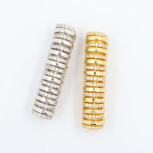 쥬얼리 스페이서 컬럼 목걸이 디바이더 스페이서 비즈, 마이크로 파베 다이아몬드 비즈 로즈 골드 바 튜브 팔찌 스트랜드 디바이더 - Product Image 3