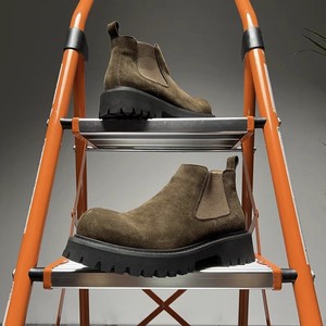 Botas de tobillo de ante británico vintage 2026 para hombre, sin cordones, de caña alta, con plataforma gruesa que aumenta la altura, estilo casual y versátil. - Product Image 4