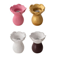 Lampe à huile en résine en forme de fleur, décoration artistique simple pour la maison et le bureau, aromathérapie