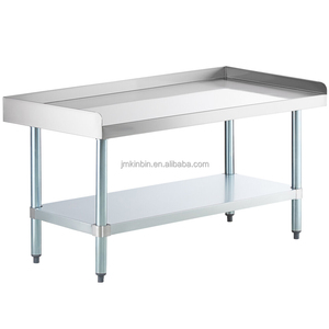 Stainless Steel Rimmed <b>Work</b> <b>Table</b> Commercial Raised Edge Workbench <b>for</b> Equipment Placement - Product Image 4