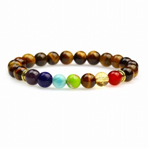 Bracelet de yoga en pierre naturelle 7 chakras, perles de 8 mm, pour hommes, femmes et enfants, ST112 - Product Image 2