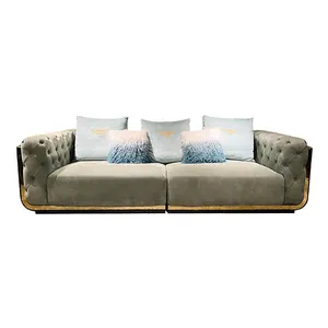 2024 ý Thiết kế sang trọng hiện đại Nubuck da phòng khách sofa Set Chất lượng cao đồ nội thất nhà