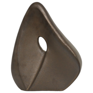 Scultura astratta con intagli aperti e accenti metallici, statua elegante per decorare la casa, esporre su scaffali o tavolini da caffè. - Product Image 1