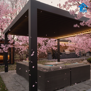 Pergola in Alluminio Sweet Home dal Design Elegante con Gestione Cavi Nascosta, Lamelle Motorizzate e Illuminazione Dimmerabile per Giardino - Product Image 4