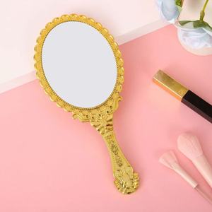 European Retro Style Portable <strong>Makeup</strong> <strong>Mirror</strong> Handheld Plastic Metal Texture Home Gift - Product Image 6