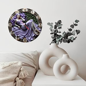 Round Wooden Wall <b>Clock</b> 25x25Cm <b>Silent</b> Non Ticking Natural Wood Home Decor <b>Clock</b> - Product Image 3