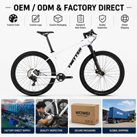 Vélo de montagne à cadre rigide en alliage d'aluminium 27,5/29 pouces, 30 vitesses, frein à disque hydraulique, tout terrain, VTT pour adultes