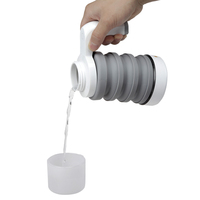Bouteille d'eau de sport pliable de voyage bouilloire électrique en silicone 500ml pliable alimenté par voiture 12V