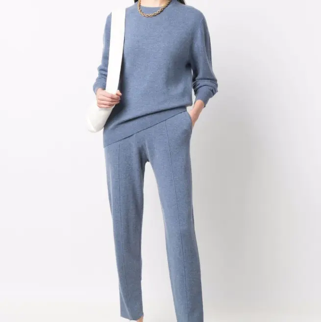 Quality Sport suit women Cashmere sweater and pants two piece set