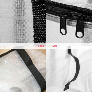 Caja de almacenamiento tejida impermeable a prueba de humedad, bolsa de almacenamiento de mano de gran capacidad con cremallera para ropa, edredón, embalaje de clasificación - Product Image 4