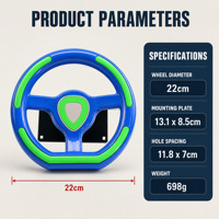 Volant de simulateur de course d'arcade pour enfants, kit de jeu vidéo à monnayeur Crazy Car Switch bleu pour centre de jeux