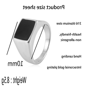 yunnique Men's <b>Titanium</b> Steel <b>Ring</b> Square Black Epoxy Resin Geometric Fashion Jewelry Gift - Product Image 2