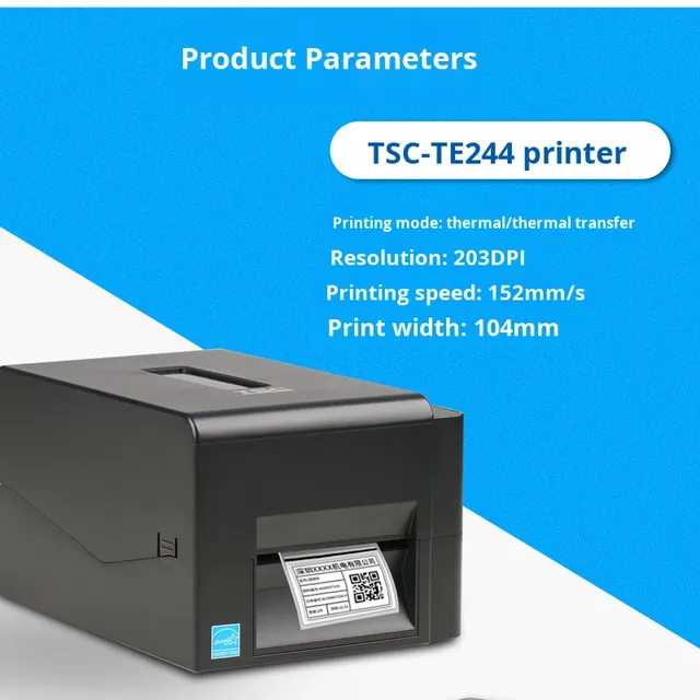 TSC TE244/344 Washable Label Printer for Adhesive Barcodes and Hang Tags Electronic Waybill 3D Logo Sticker for Promotions