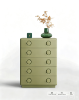 Nouvelle Conception 2026 – Commode de Rangement Moderne de Luxe Léger en Bois Vert à 8 Tiroirs avec Panneaux MDF pour Salon